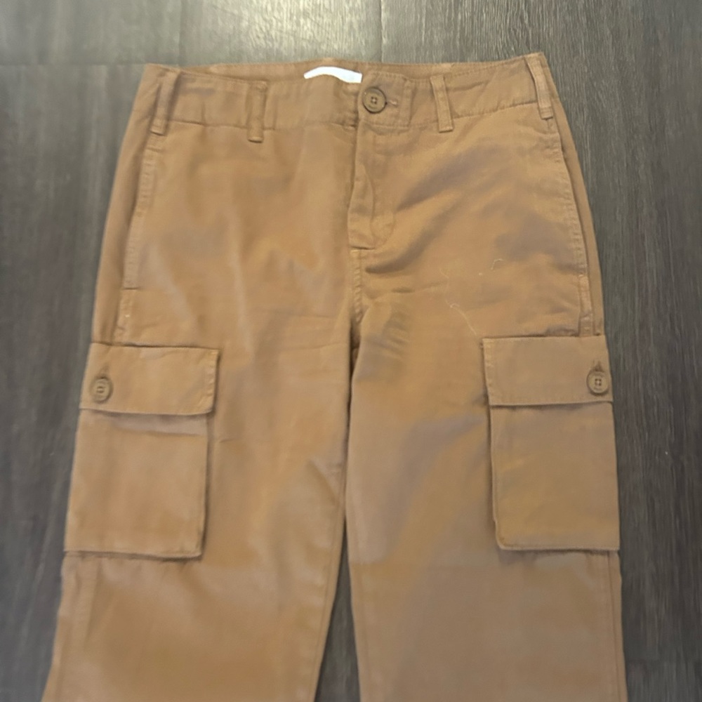Frame Denim Women's Cropped Cargo Jeans in Brown - Picture 3 of 7